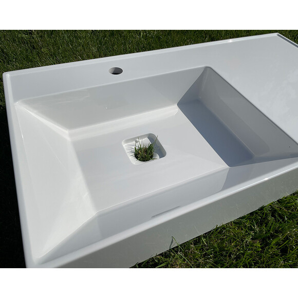 Умывальник Snail Арфа White Glossy 162A100 (90x50 см, белый глянцевый, с крылом), Цвет производителя: белый глянец, фото 5