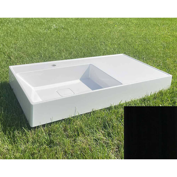 Умывальник Snail Арфа Black Glossy 162A200 (90x50 см, черный глянцевый, с крылом), Цвет производителя: черный глянец, фото 2