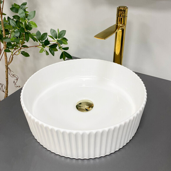 Умывальник VBI Brindisi M White VBI-014101 (42x42 см, чаша), Доступные размеры: 42 x 42, Цвет производителя: белый глянец, фото 