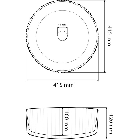 Умывальник VBI Brindisi M White VBI-014101 (42x42 см, чаша), Доступные размеры: 42 x 42, Цвет производителя: белый глянец, фото 5