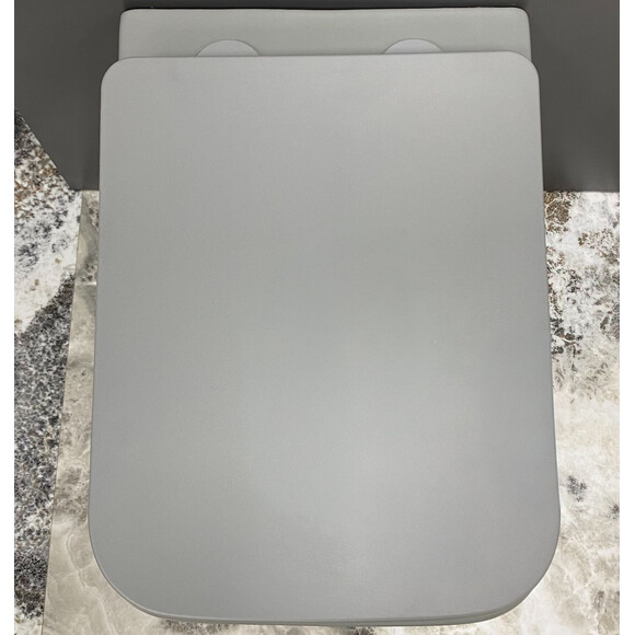 Безободковый подвесной унитаз VBI Caprera Grey Matt VBI-020303 (серый матовый, с сиденьем), Цвет производителя: серый матовый, фото 4