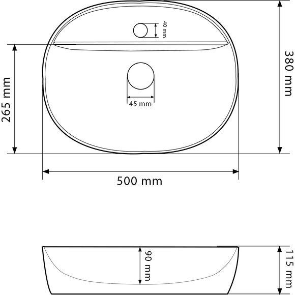 Умивальник VBI Agordo White VBI-014904 (50x38 см), Доступні розміри: 50 x 38, фото , изображение 5