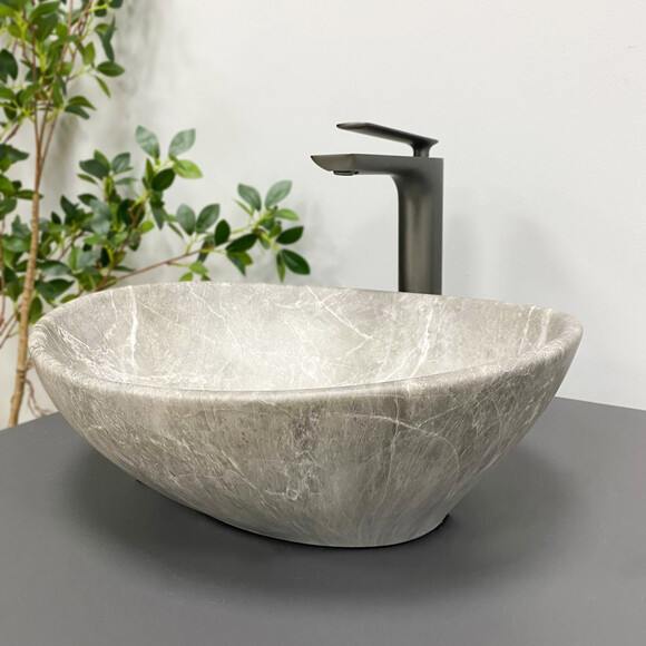 Умывальник VBI Parma Beige Stone Matt VBI-011020 (42x34 см, бежевый камень матовый, чаша), Доступные размеры: 42 x 34, Цвет производителя: бежевый матовый камень, фото 3
