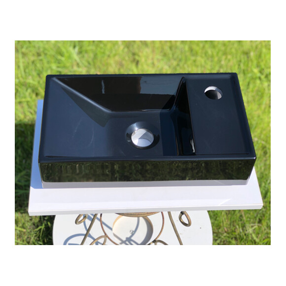 Умывальник Snail Эстель R Black Glossy 152A200 (40x22 см, черный глянцевый), Доступные размеры: 40 x 22 R, Цвет производителя: черный глянец, фото 2