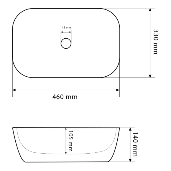 Раковина VBI Ravenna White Black Marmo VBI-011230 (46x33 см, чорний/білий мармур глянсовий, чаша), Доступні розміри: 45 x 32, Колір виробника: мармур, чорний глянсовий, фото , изображение 5