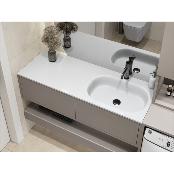 Умывальник Miraggio Lake 1250 R Miramarble 8815193 (125x50 см, с крылом), Доступные размеры: 125 x 50 R, Технология производства: Miramarble, фото 4