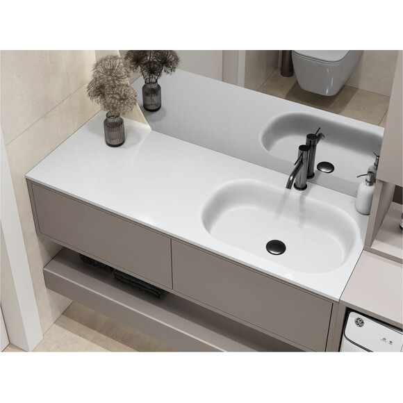 Умывальник Miraggio Lake 1250 R Miramarble 8815193 (125x50 см, с крылом), Доступные размеры: 125 x 50 R, Технология производства: Miramarble, фото 2