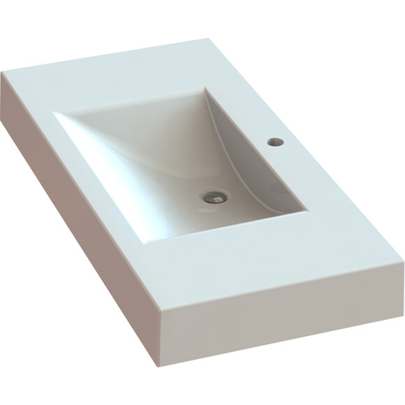 Умывальник Snail Атлант White Glossy 163A100 (99x48 см, белый глянцевый, с крылом), Доступные размеры: 99 x 48, Цвет производителя: белый глянец, фото 8