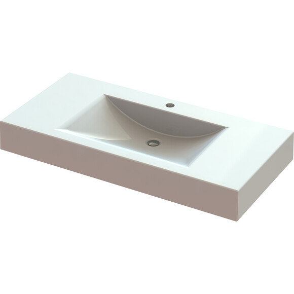 Умывальник Snail Атлант White Matt 163A100M (99x48 см, белый матовый, с крылом), Доступные размеры: 99 x 48, Цвет производителя: белый матовый, фото 4