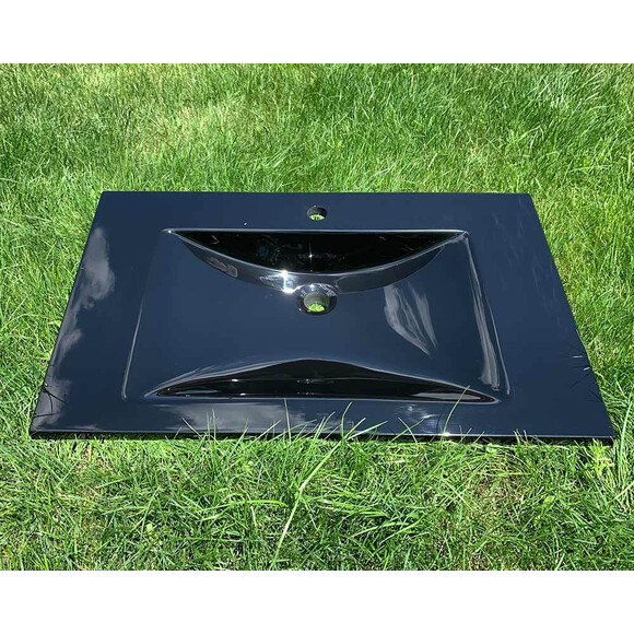 Умывальник Snail Орфей 800 Black Glossy 165/800A200 (80x48 см, черный глянцевый, с крылом), Доступные размеры: 80 x 48, Цвет производителя: черный глянец, фото 2