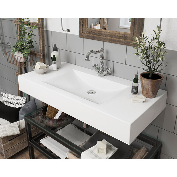 Умывальник Snail Атлант White Matt 163A100M (99x48 см, белый матовый, с крылом), Доступные размеры: 99 x 48, Цвет производителя: белый матовый, фото 