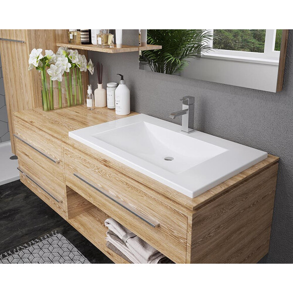 Умывальник Snail Орфей 800 White Matt 165/800A100M (80x48 см, белый матовый, с крылом), Доступные размеры: 80 x 48, Цвет производителя: белый матовый, фото 