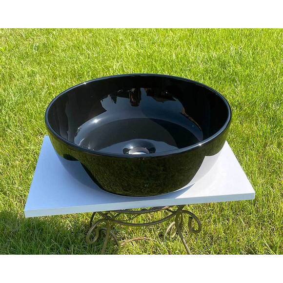 Умивальник Snail Сакура Black Glossy 177A200 (40 см, чорний глянсовий, чаша), Колір виробника: чорний глянець, фото , изображение 7