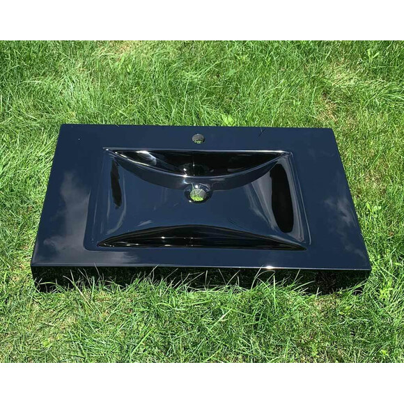Умывальник Snail Атлант 800 Black Glossy 163/800A200 (80x48 см, черный глянцевый, с крылом), Доступные размеры: 80 x 48, Цвет производителя: черный глянец, фото 3