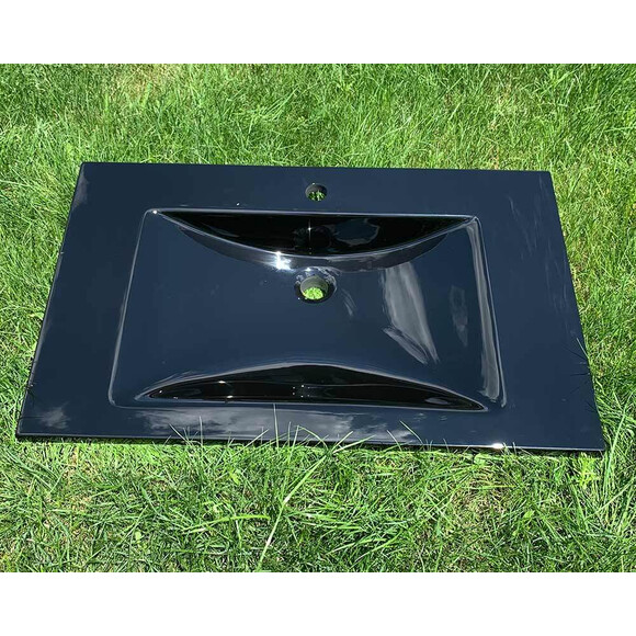 Умывальник Snail Орфей 800 Black Glossy 165/800A200 (80x48 см, черный глянцевый, с крылом), Доступные размеры: 80 x 48, Цвет производителя: черный глянец, фото 3