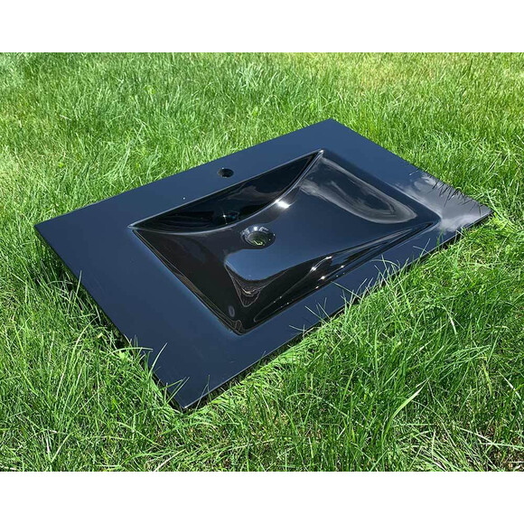 Умывальник Snail Орфей 800 Black Glossy 165/800A200 (80x48 см, черный глянцевый, с крылом), Доступные размеры: 80 x 48, Цвет производителя: черный глянец, фото 4