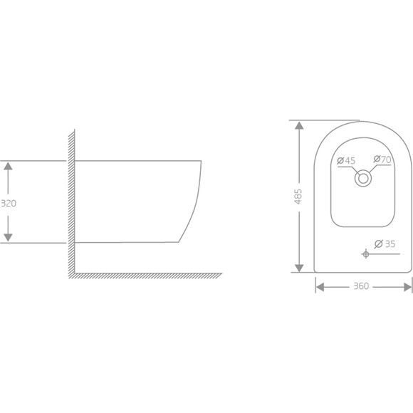 Біде підвісне Qtap Jay QT07555377W, фото , изображение 9