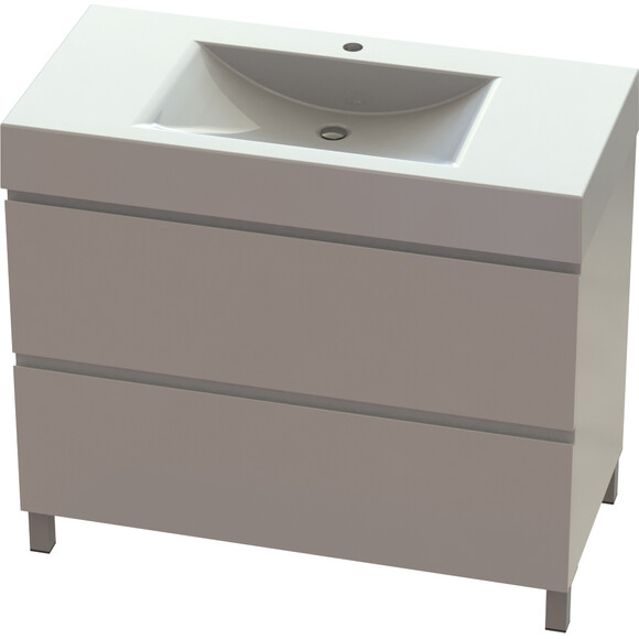 Тумба Snail Новелла с умывальником Snail Атлант 990КМ163A100 (99 см, белая глянцевая, напольная), Доступные размеры: 99 x 48, фото 2