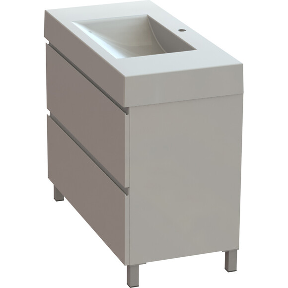 Тумба Snail Новелла с умывальником Snail Атлант 990КМ163A100 (99 см, белая глянцевая, напольная), Доступные размеры: 99 x 48, фото 3