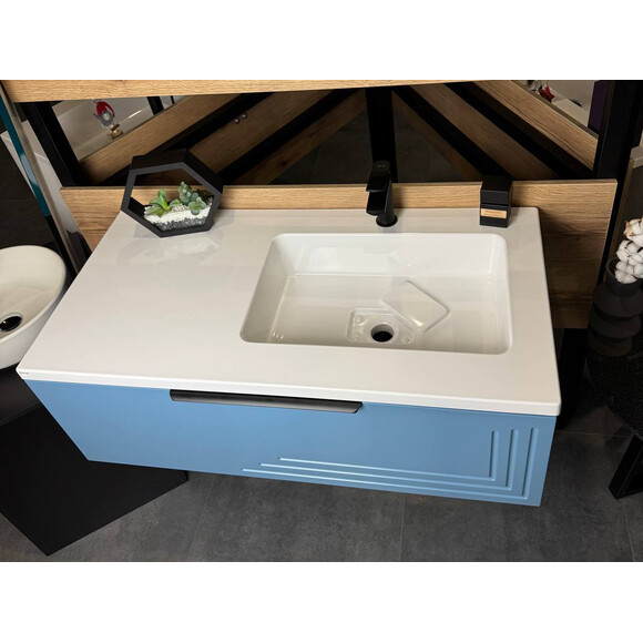 Умывальник Snail Ария R White Matt 166RA100M (100x50 см, белый матовый, с крылом), Доступные размеры: 100 x 50 R, Цвет производителя: белый матовый, фото 3