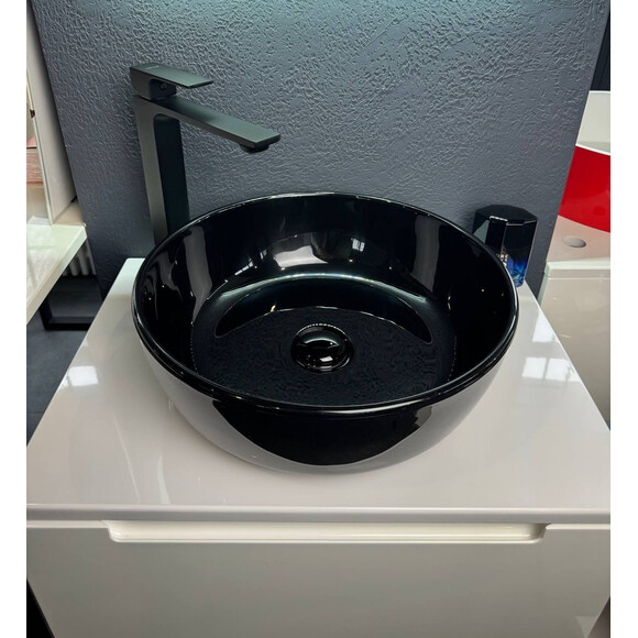 Умивальник Snail Сакура Black Glossy 177A200 (40 см, чорний глянсовий, чаша), Колір виробника: чорний глянець, фото , изображение 3