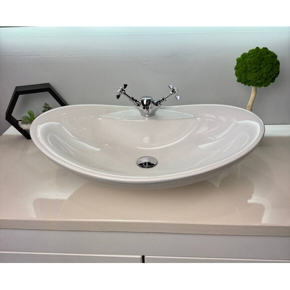 Умывальник Snail Гармония White Glossy 102A100 (65x43 см, белый глянцевый), Цвет производителя: белый глянец, фото 3