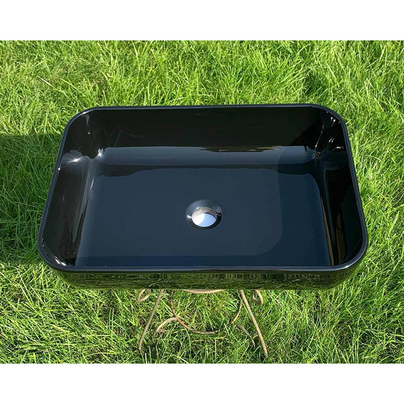 Умывальник Snail Тифани Black Glossy 176A200 (54x38 см, черный глянцевый, чаша), Цвет производителя: черный глянец, фото 2