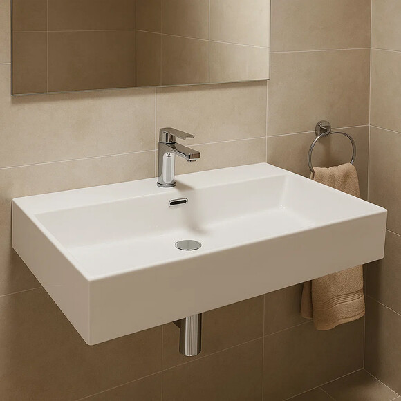 Умивальник Devit Linea 1810080 (80x47 см), Доступні розміри: 80 x 47, Колір виробника: білий глянець, фото , изображение 2