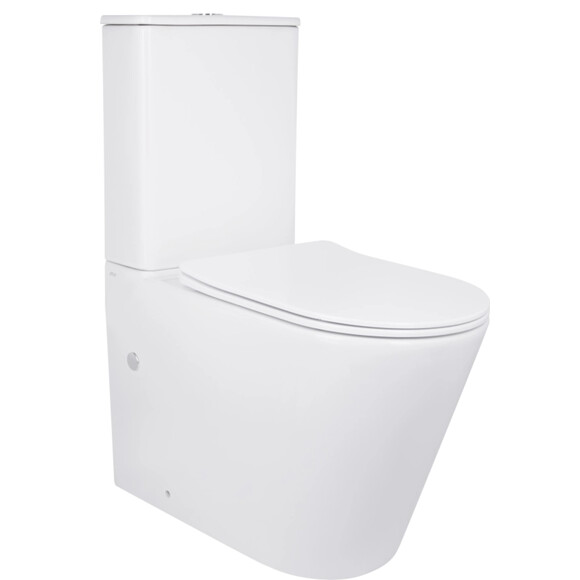 Безободковый унитаз-компакт Qtap Scorpio Ultra Quiet QT14226088AW (воронкообразный, с сиденьем), фото 