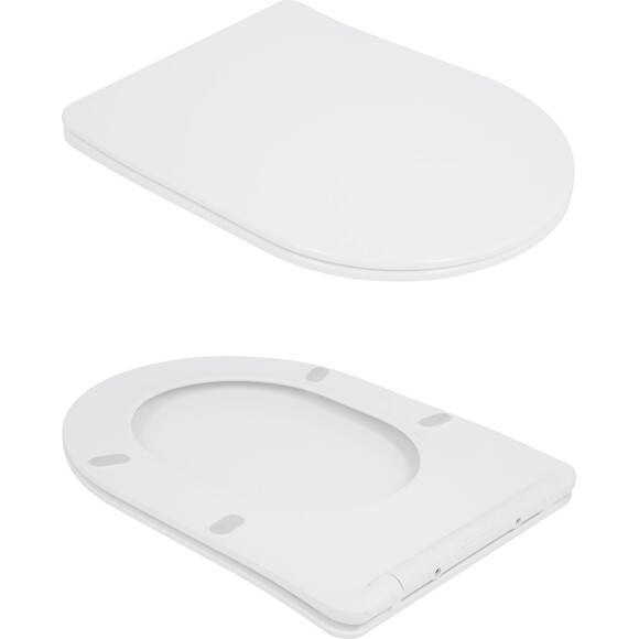 Безобідковий унітаз-компакт Qtap Robin Ultra Quiet QT13226089AW (воронкоподібний, з сидінням), фото , изображение 6