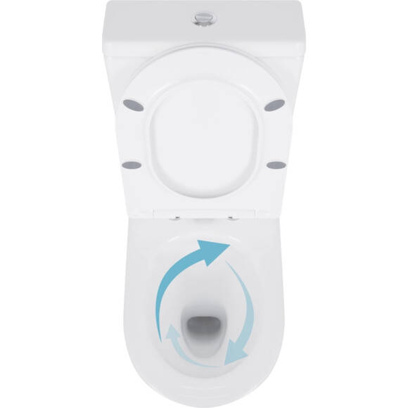 Безобідковий унітаз-компакт Qtap Swan Eco Ultra Quiet QTSWA27W48748 (воронкоподібний, з сидінням), фото , изображение 2
