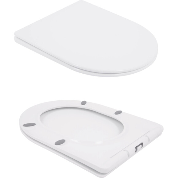 Безобідковий унітаз-компакт Qtap Swan Eco Ultra Quiet QTSWA27W48748 (воронкоподібний, з сидінням), фото , изображение 4