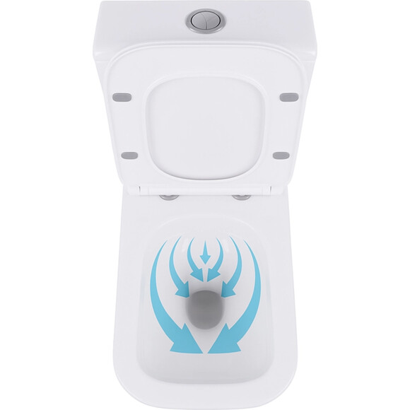 Безобідковий унітаз-компакт Qtap Crow Eco Rimless QTCRO27W48750 (з сидінням), фото , изображение 3