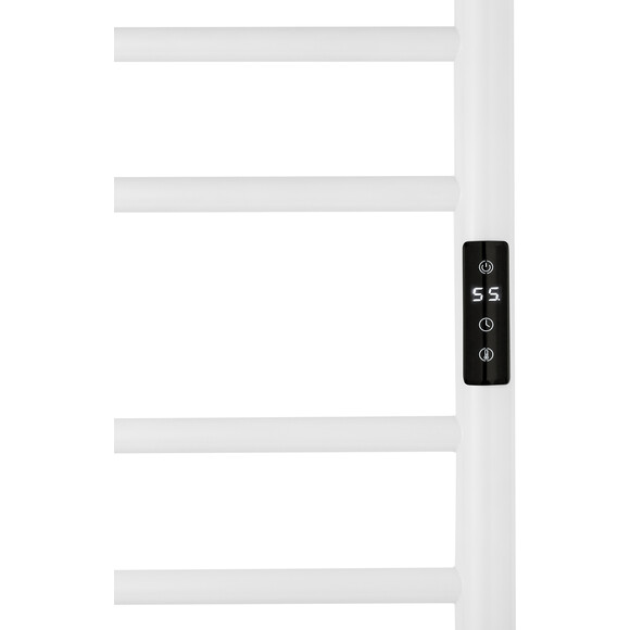 Электрический полотенцесушитель Kroner KRP Hitze-Stets WEI8753-10T (530x870, белый глянцевый, правый, сенсорный, с таймером), Цвет производителя: белый глянец, Подключение полотенцесушителя: правое, фото 3