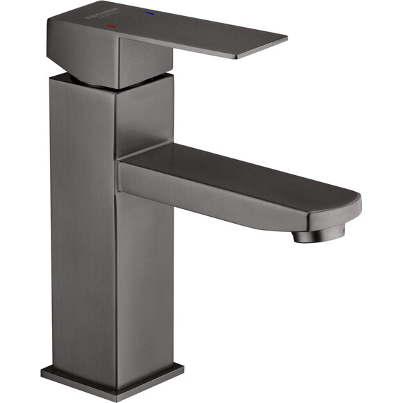 Смеситель для умывальника Kroner KRP Edelstahl Kubus PVD010 (графит), Цвет производителя: графит, фото 