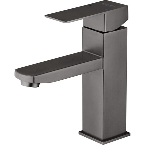 Смеситель для умывальника Kroner KRP Edelstahl Kubus PVD010 (графит), Цвет производителя: графит, фото 4