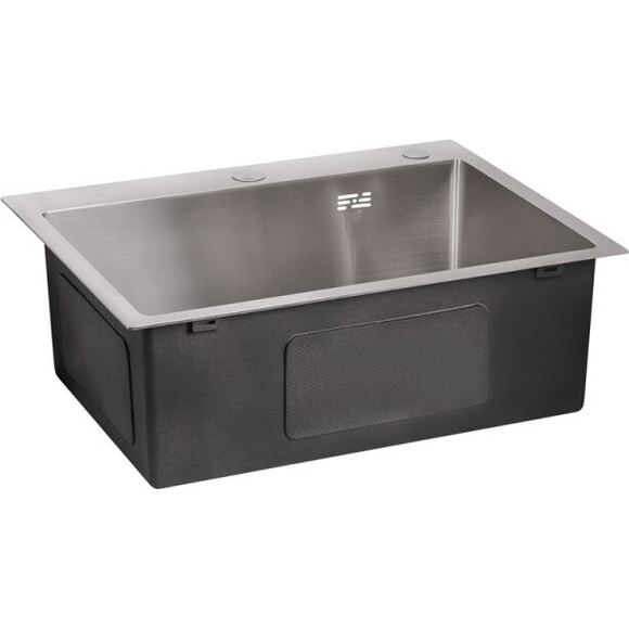 Мойка для кухни Lidz Handmade H5845 Brushed Steel LDH5845BRU3538447519 (58x45 см, брашированная сталь, 3.0/1.0 мм, с корзиной, сифоном и дозатором), Доступные размеры: 58 x 45, Цвет производителя: брашированная нержавеющая сталь, Тип поверхности: brash (брашированная, матовая), фото 3