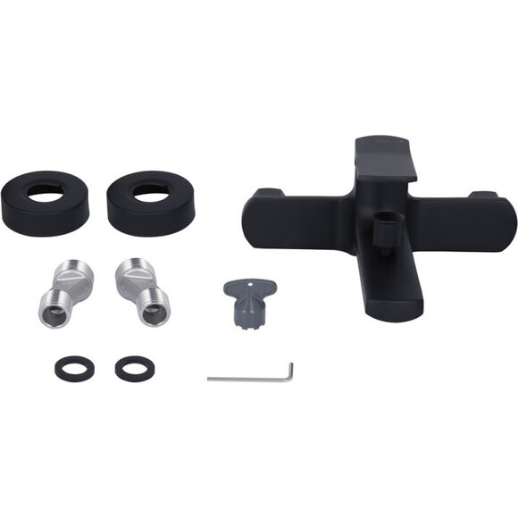 Смеситель для ванны Qtap Slavonice Black Matt QTSLA259BLM4591848027 (черный матовый, с лейкой и шлангом), фото 9