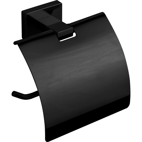 Тримач туалетного паперу VBI Mercury Black VBI-040213BL (чорний, з кришкою), Колір виробника: чорний, фото 