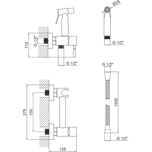 Комплект 2 в 1 QT14226088AMB49123: безободковый унитаз-компакт Qtap Scorpio Ultra Quiet QT14226088AMB + гигиенический душ со смесителем Lidz Aria 110 Black LDARI110BLA43394, фото 19