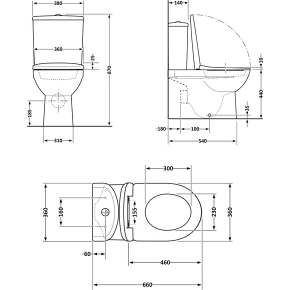 Комплект 2 в 1 QT13226083AMB47928: безободковый унитаз-компакт Qtap Robin Ultra Quiet QT13226083AMB + биде напольное Qtap Robin QT13442141CMB, фото 21