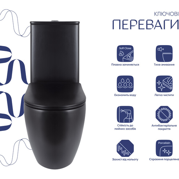 Комплект 2 в 1 QT13226083AMB47928: безободковый унитаз-компакт Qtap Robin Ultra Quiet QT13226083AMB + биде напольное Qtap Robin QT13442141CMB, фото 13