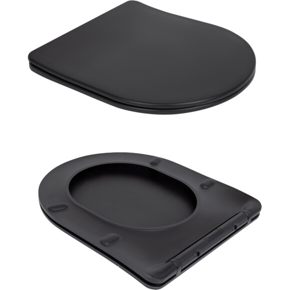Комплект 2 в 1 QT13332381АSMB47628: безобідковий підвісний унітаз Qtap Robin New Ultra Quiet QT13332381АSMB + біде підвісне Qtap Robin QT1355046FMB, фото , изображение 12