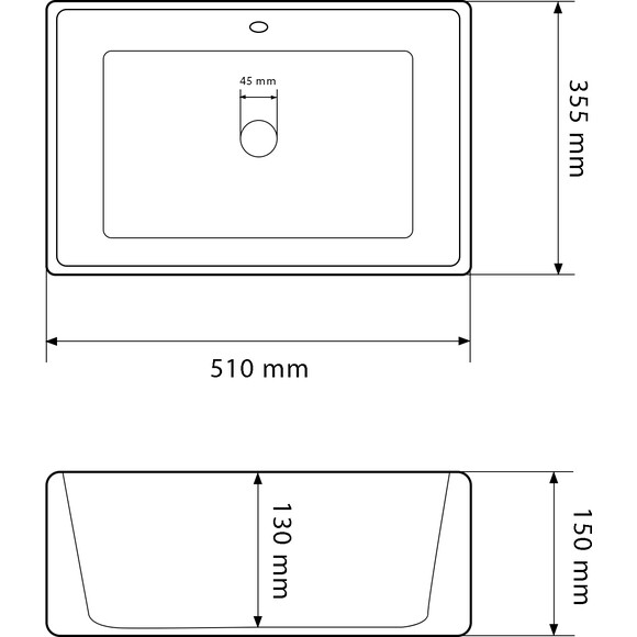 Умывальник VBI Castello White VBI-012901 (51x35 см, белый глянцевый), фото 5
