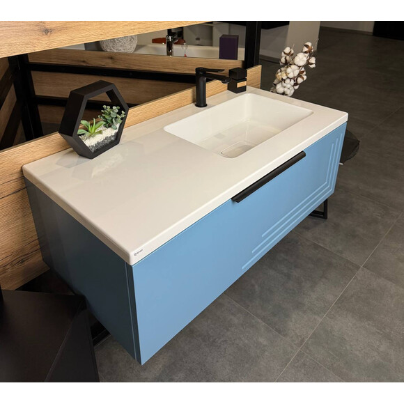 Тумба Snail Емілі з умивальником Snail Арія 1000KMF500LA100 (100 см, біла глянсова, ліва, підвісна), Доступні розміри: 100 x 50 L, фото , изображение 6