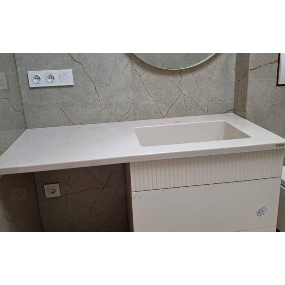 Тумба Snail Ванесса з умивальником Snail Аляска 1200KMF500RA100 (120 см, біла глянсова, права, підвісна), Доступні розміри: 120 x 50 R, фото , изображение 15