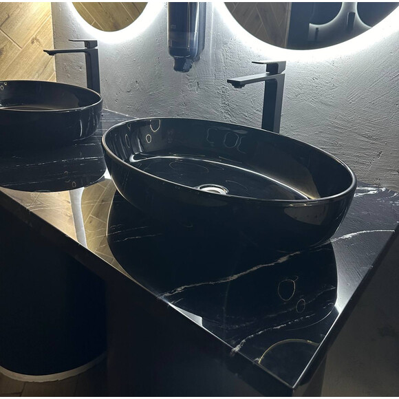 Умывальник Snail Парадиз Black Glossy 179A200 (60x40 см, черный глянцевый, чаша), Цвет производителя: черный глянец, фото 6