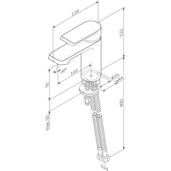 Змішувач для умивальника Am.Pm Flash F9H02122 (чорний матовий), Колір виробника: чорний матовий, фото , изображение 16