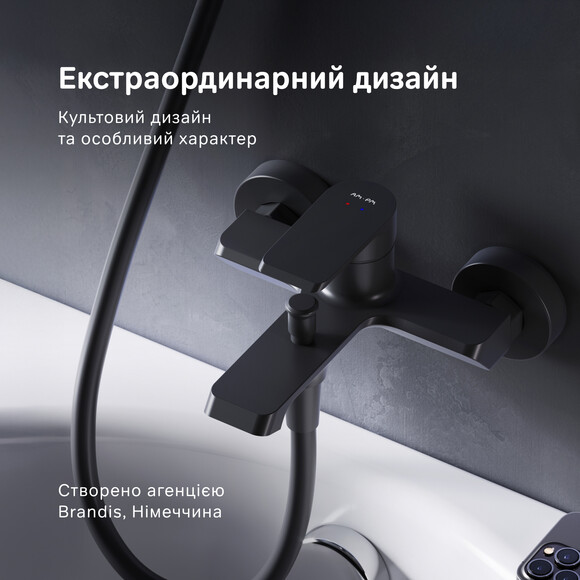 Смеситель для ванны Am.Pm Flash F9H10022 (черный матовый), Цвет производителя: черный матовый, фото 10