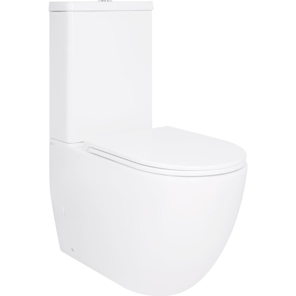 Безобідковий унітаз-компакт Qtap Robin Ultra Quiet QT13226089AW (воронкоподібний, з сидінням), фото , изображение 3